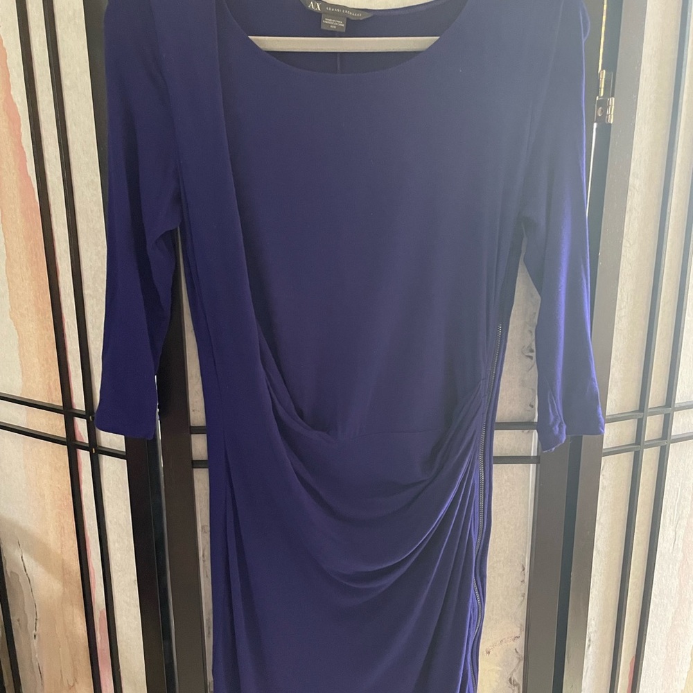 Armani Exchange Royal Blue Long Sleeve Dress